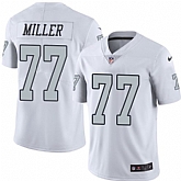 Nike Men & Women & Youth Raiders 77 Kolton Miller White Color Rush Limited Jersey,baseball caps,new era cap wholesale,wholesale hats